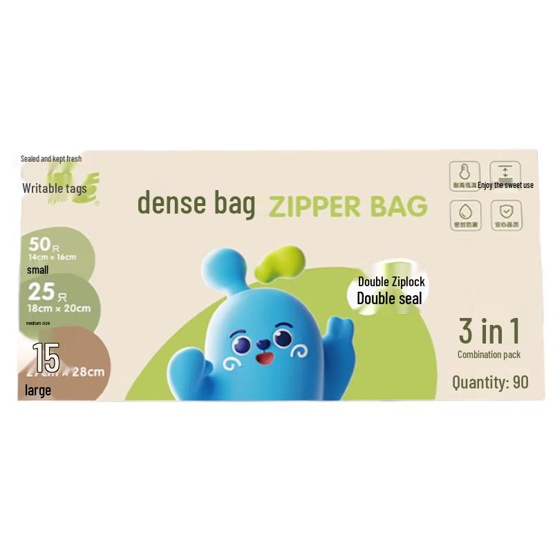 

Пищевые пакеты с двойной застежкой-молнией - Комбо 3-в-1