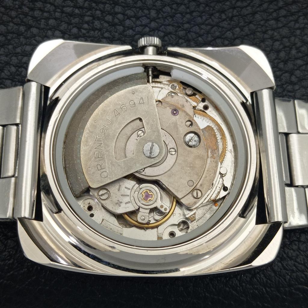 USED AUTOMATIC 46941 VINTAGE ORIENT JAPAN MENS BLACK COLOR DIAL WATCH a702207-5 R123-a702207