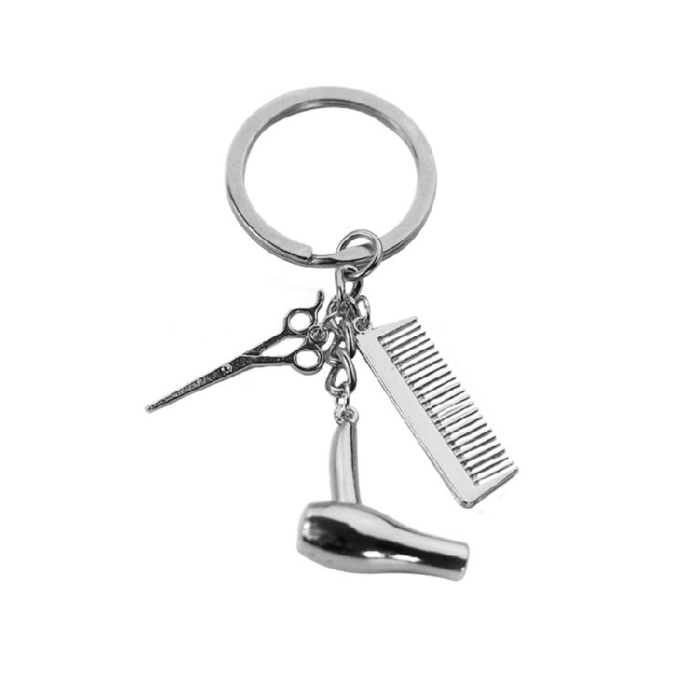 Sturdy Alloy Hair Stylists Keychain Featuring Scissors Comb Blow Dryer Detailing Perfect Gift For Hairstylists And Fashionistas