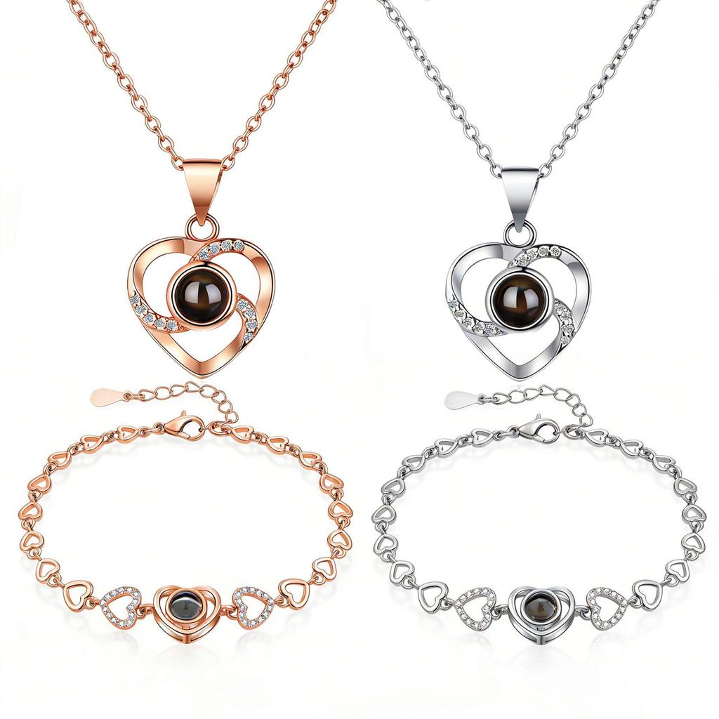 Heißverkaufendes Schmuckset: 100 Sprachen Projektionskette & Armband - Stilvolles & Vielseitiges Geschenk