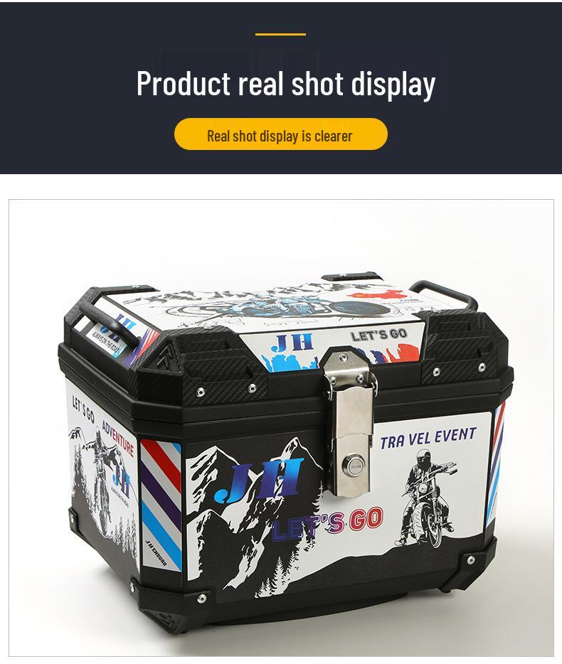 Universal Detachable Motorcycle Tail Box - Large Capacity, Waterproof Rear Trunk for Bikes