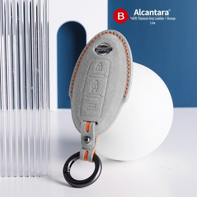 Nissan X-Trail, Kicks, Sylphy, Bluebird Alcantara Suede Key Case Cover