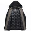 New Goose Down Down Jacket Men's Mid-length Thickened Warm Simple Casual Hooded Winter Jacket