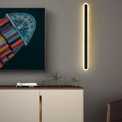 LED White/black Minimalist Long Wall Lamp TV Background Wall/living Room/guest Room/room/decorative Warm Light 96V-265V