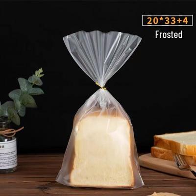 Frosted Toast Bread Packaging Bags with Twist Ties