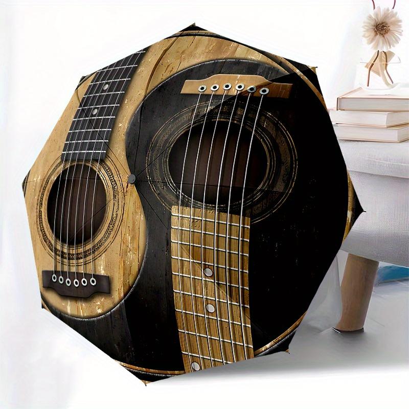 Guitar Strings themed, Eight ribbed, Self folding Umbrella Is Suitable for Everyday Outdoor Use and Is An Ideal Gift for Friends and Family,