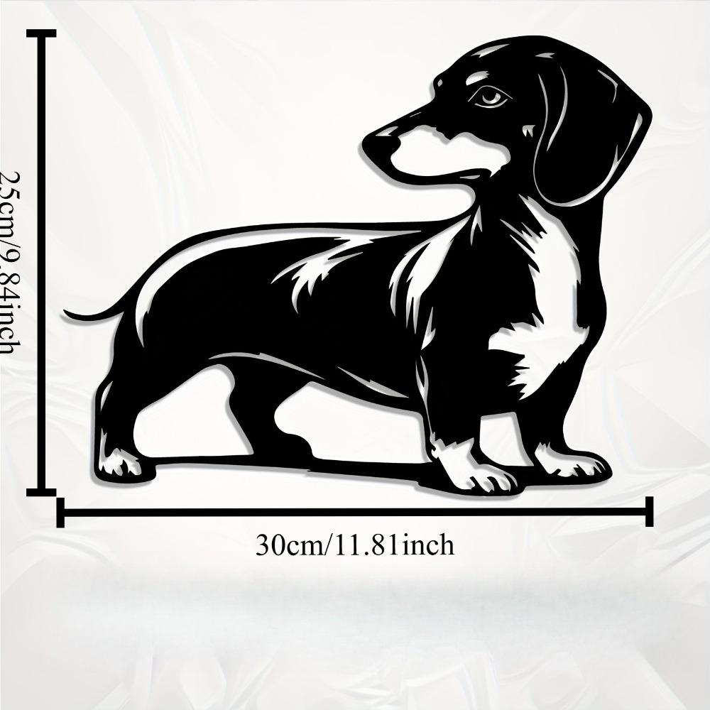 

1pc Dachshund Metal Wall Art Sculpture, Modern Iron Dog Statue for Garden Fence Home Decor, Weatherproof Cute Pet Lovers Gift Christmas Easter 12in