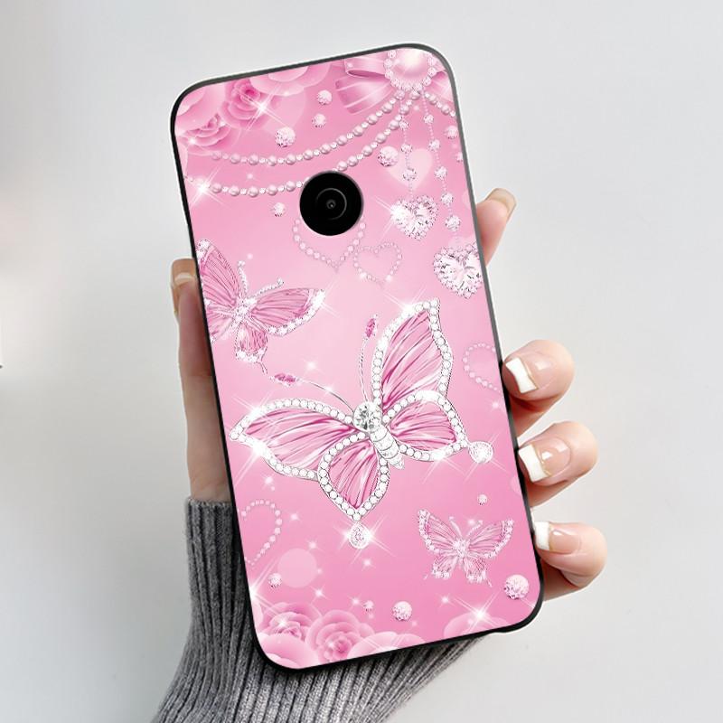Θήκη Κινητού με Σχέδιο Για Nokia 110 4G 2023 Fundas Coque Μαύρο Κάλυμμα από Μαλακή Σιλικόνη Χαριτωμένο Κάλυμμα με Σχέδιο Λουλουδιών Καρτούν Capa