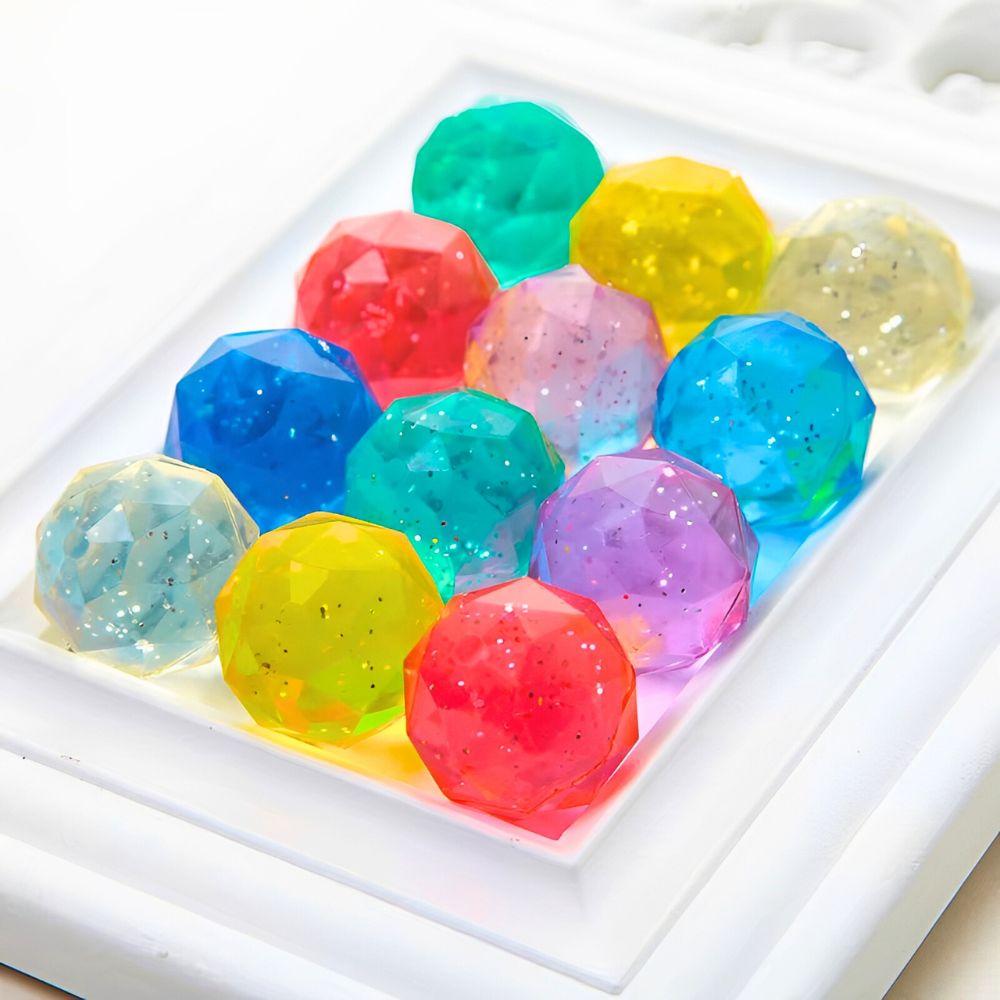 10/15/50/100pcs 25mm Rubber Bouncing Pet Toy Ball High Elasticity Mixing Colors Sparkling Birthday Party Game Prizes YMY