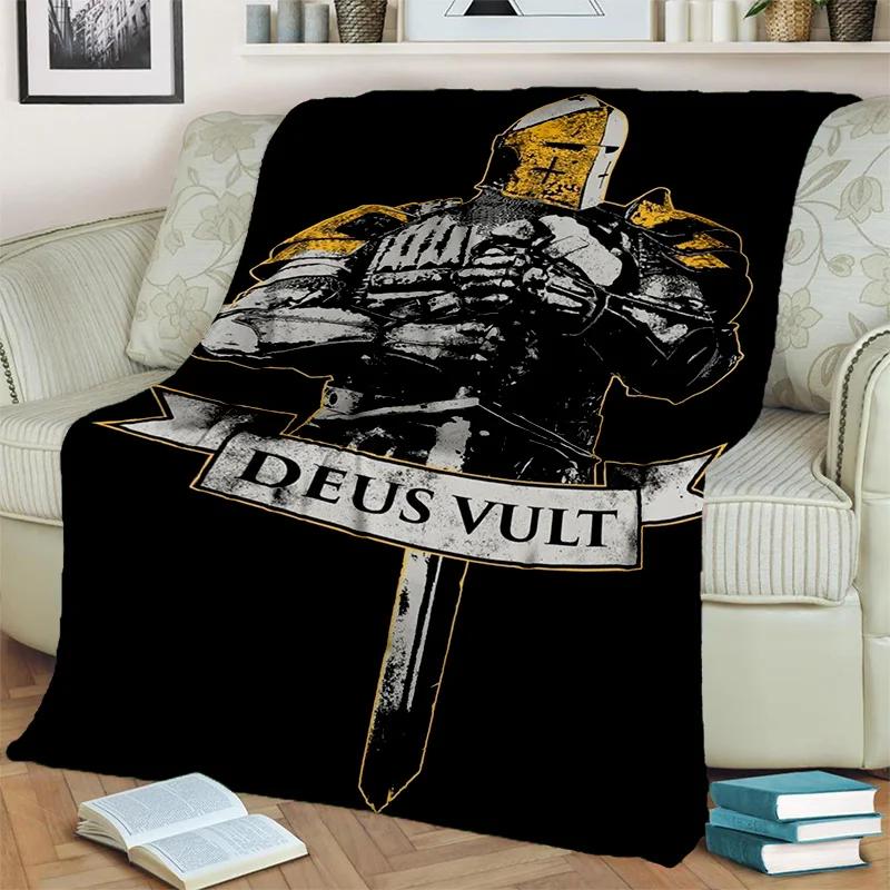 Templar Cavalier Knight Crusaders Games Blanket,Soft Throw Blanket for Home Bedroom Bed Sofa Picnic Travel Office Cover Blanket