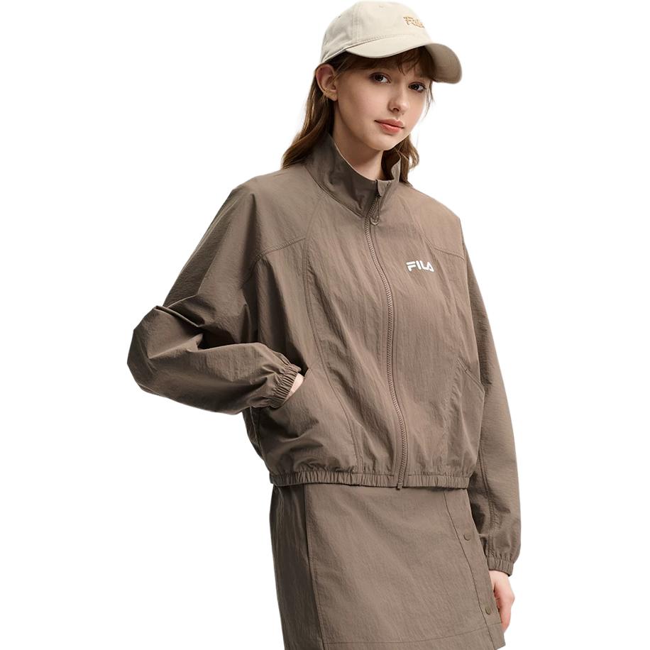 FILA Original Fashion Personality Trend Classic Retro Sports Casual Relaxed Versatile Comfortable Loose Short Woven Jacket Women jackets F11W629701FBN