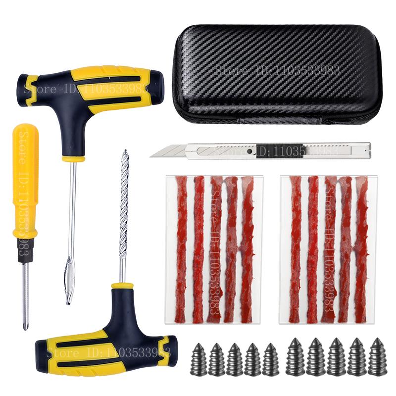 New Car Motorcycle Tire Repair Kit Puncture Plug Tools Tyre Puncture Emergency for Tire Strips Stirring Glue Repair Tool Kit