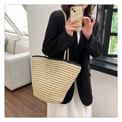 New High-end Straw Bag Women's Large-capacity Hand-woven Bag Seaside Vacation Beach Bag Casual Women's Bag