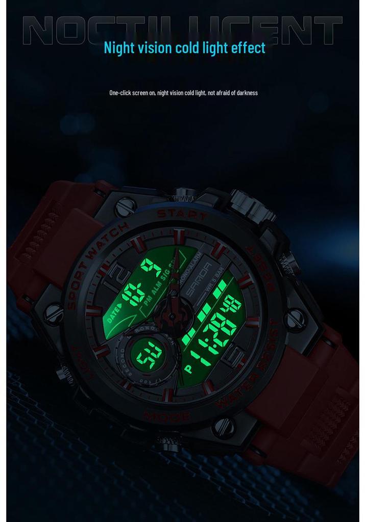 Sanda Men's Waterproof Tactical Sports Watch - Outdoor Multifunctional Military Style Student Wristwatch