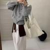Women's High Neck Loose Knit Cardigan Jacket - Cozy Single-Breasted Outerwear for Autumn/Winter 2026