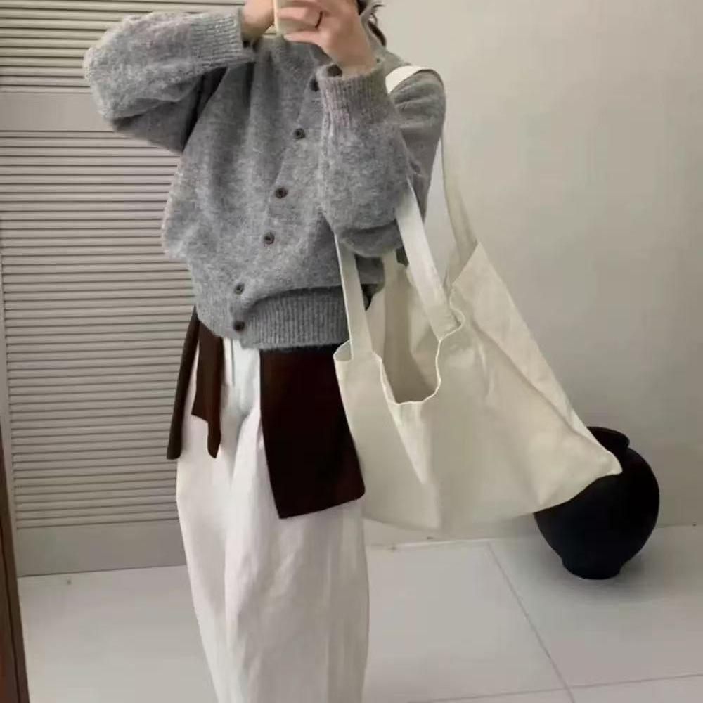 Women's High Neck Loose Knit Cardigan Jacket - Cozy Single-Breasted Outerwear for Autumn/Winter 2026