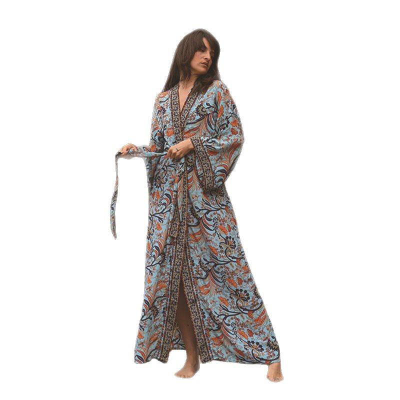 2025 Women's Rayon Print Sun Protection Holiday Cardigan & Beach Cover-up