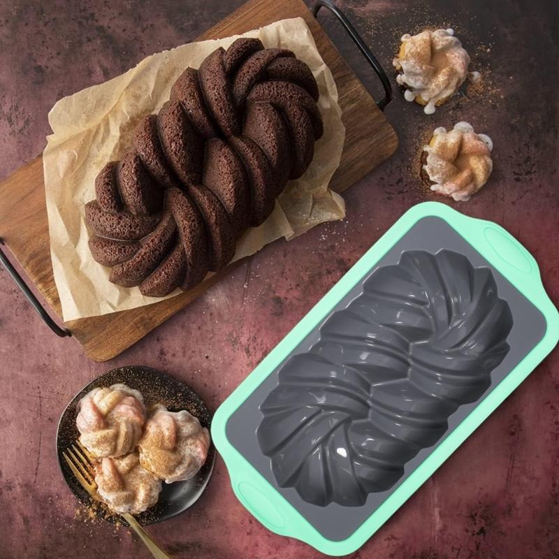 Silicone Baking Tray Multifuntional Cake Baking Molds Striped Shape Cake Pans Striped Baking Pans Suitable for Kitchen