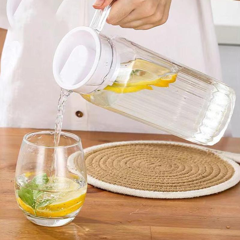 Water Juice Jug Pitcher Plastic Transparent Bottle For Storing Fresh Juices And Drinks For Kitchen Fridge Drink Storage Pot