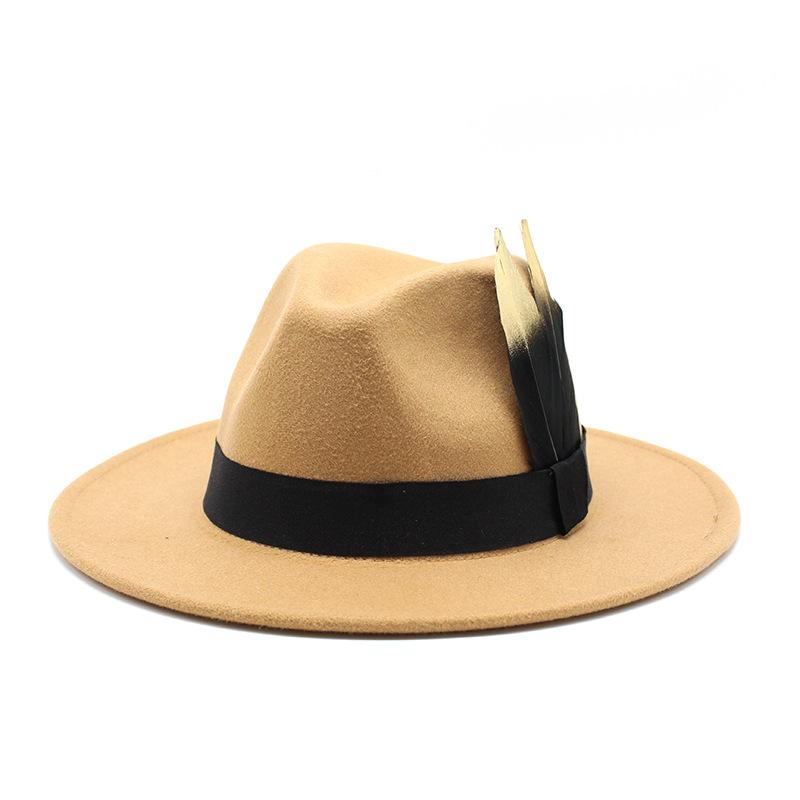 Panama Top Hat British Versatile Flat Edge Jazz Hat Woolen Top Hat Men'S And Women'S Hats