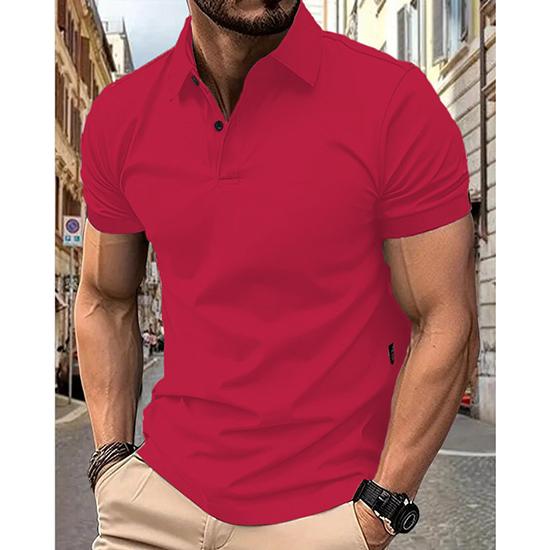 Men's Summer Solid Color Top Popular Fashion Short Sleeves Slim Fit European and American Short Sleeves