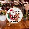 Embroidery Christmas Ornament Kits Stamped Festive Craft Supplies Christmas Needlework Craft Ornament Set For Women Girls Mom