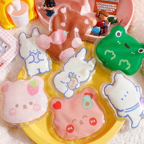 Hot Water Bag Self-heating Portable Reusable Leak-proof Safe Keep Warm Transparent Cartoon Animals Shape Hand Warmer Bottle for Office