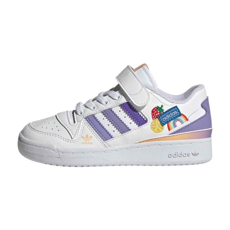

Adidas Originals FORUM Anti kick Low top Skateboard Shoes White Purple Children Aged 3 7 Years Old GY8210 29