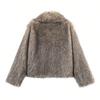 Womens Winter Faux Fur Coat Oversized Lapel Outerwear Warm Thick Street Style Jacket