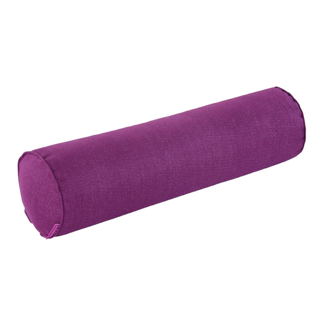 Neck Roll Pillow Soft Linen Orthopedic Sleeping Bolster Neck Back Support Cushion for Home Office Travel