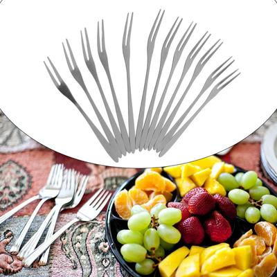 12.8*0.9cm Fourchette à Fruits 5pcs Camping Pour Fête Familiale
