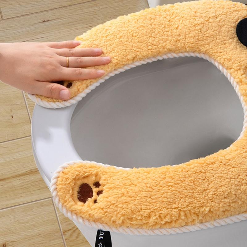 Toilet Cover Mat with Handle Bathroom Toilet Pad Cushion Stay Warm in Winter Stylish and Practical