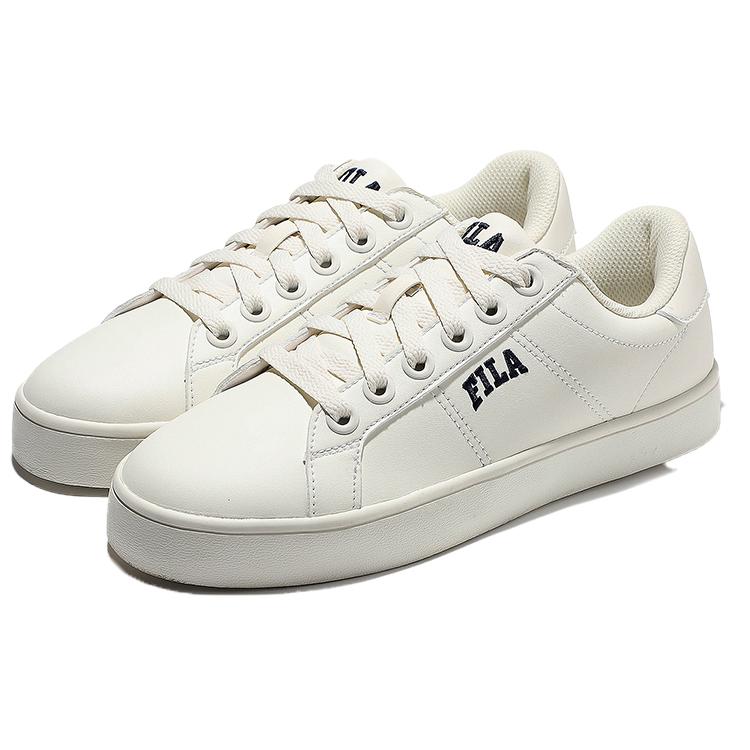 FILA Court Deluxe Casual Low top Skateboard Shoes Unisex Beige White Blue Korean Style 1TM01783E_922