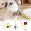 Wall Mounted Cat Teaser for Playtime Bungee Plush Toy, Pull String Bouncy Dangler Interactive Kitten Mouse Toy with Elastic Hanging Bouncing
