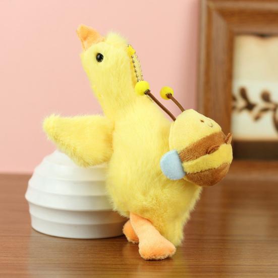 Doll Pendant Multi-functional Hanging Ornaments with Metal Chain Short Velvet Fabric Goose Plush Pendant