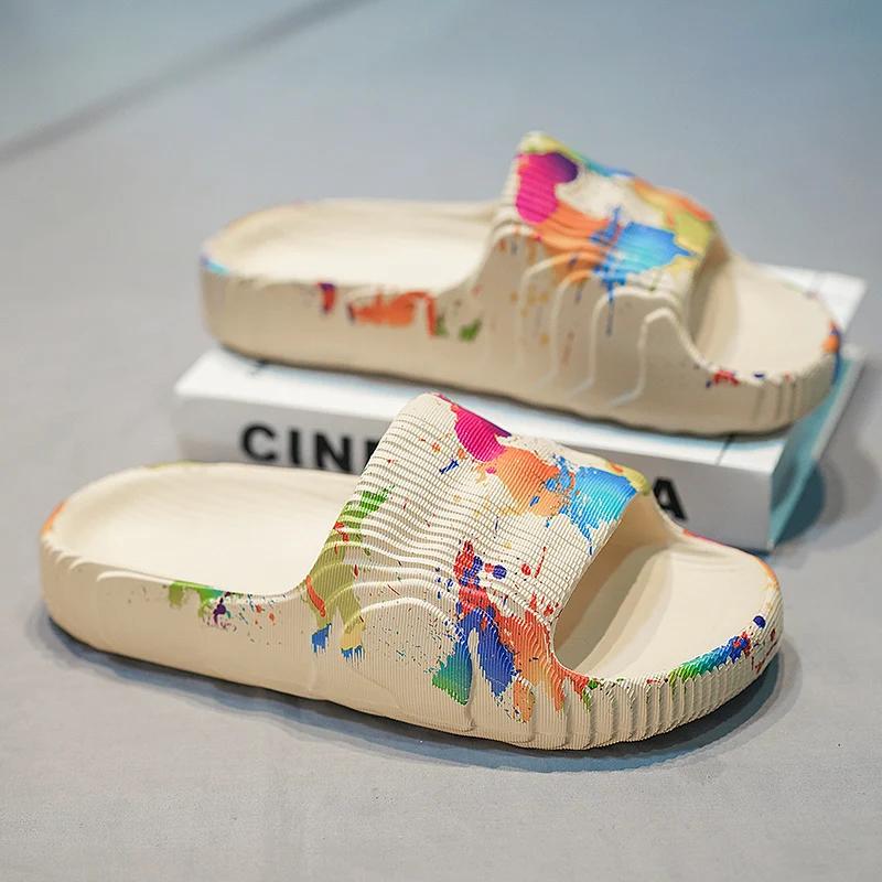 Fashion Summer Men Shoes Slippers Beach Outdoor EVA Non-Slip Slides Ladies Fashion Flats Flip Flops Casual Sandals Luxury Household