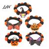 Photogenic Pet Collar Design Halloween Pom-pom Cat Collar, Adjustable Cute Pumpkin Bat Witch Dog Orange And Black Pom-poms for Cats Dogs