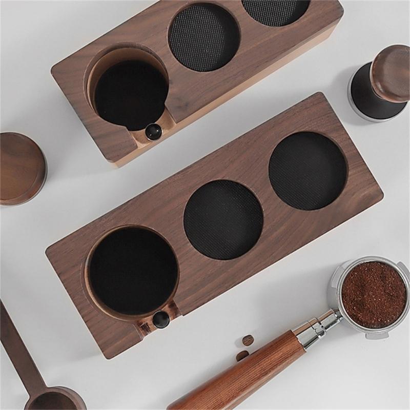 Coffee Tamper Holder Espresso Tamping Station Coffee Tools Rack Coffee Accessories Wood Materoal Gift for Coffee Lover