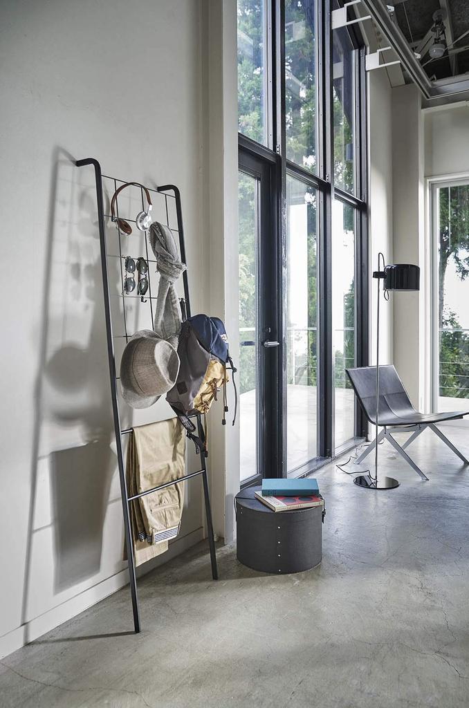 Yamazaki Jitsugyo Mesh Ladder Hanger Black W45 x D24 x H160cm Tower Ladder Rack Hanger Rack 4730 (Yamazaki) Stand-up Approx.