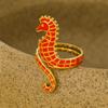 Unique Oil Drop Design Seahorse Ring Adornment For Fashion Enthusiasts And Art Lovers Seeking Individual Style