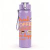 1PC Drink Coffee Be Happy Letter 750ml Color Plastic Sports Water Bottle Leakproof Flip Straw Lid Suitable for Sports Office Home Use