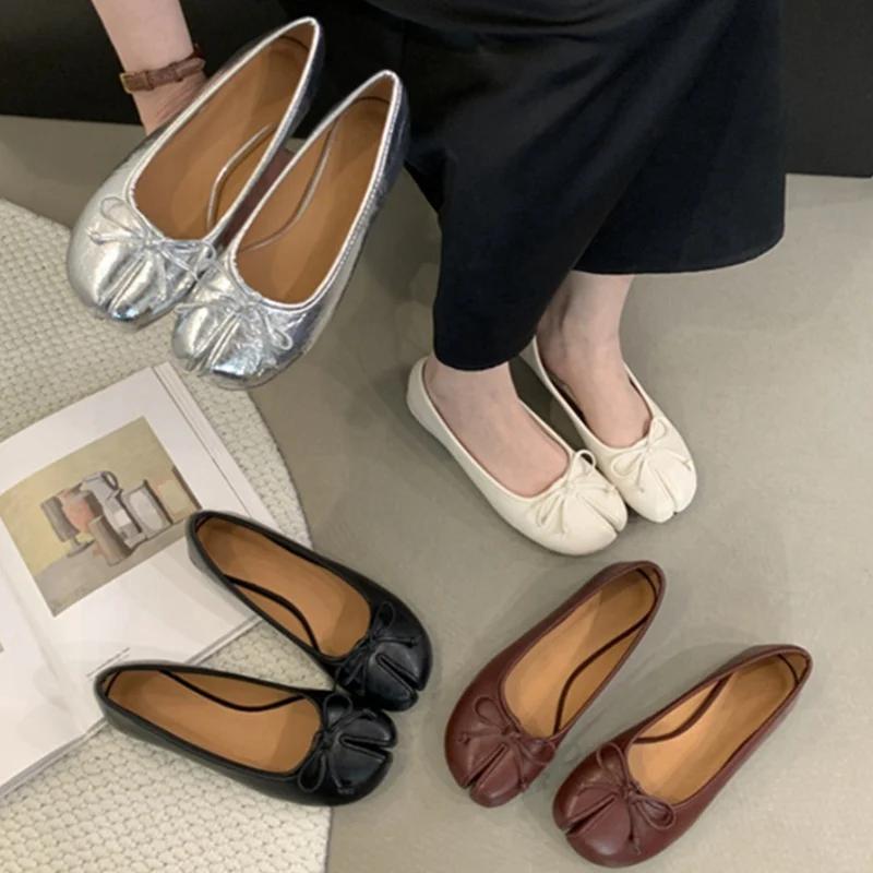 2025 New Brand Women Flats Soft Ballet Shoes Slip on Loafers Soft Moccasins Tabi Ninja Casual Shoes Mujer Ladies Shoes