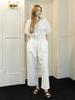 MUSE BY ROSE Vanessa Ruffle Wide Pants (White)
