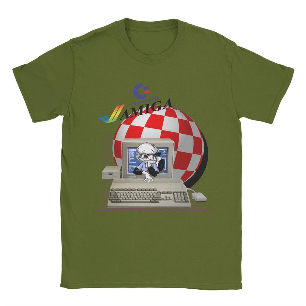 C64 Amiga T-Shirt für Herren Damen Commodore 64 Retro Computer Geek Nerd Vintage Reine Baumwoll-Tees Rundhals Kurzarm T-Shirt