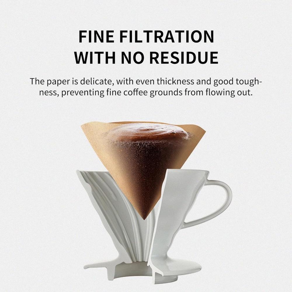 100pcs Wood Pulp Coffee Filter Paper High Permeability Coffee Filter Paper Natural Unbleached Coffee Maker Accessories