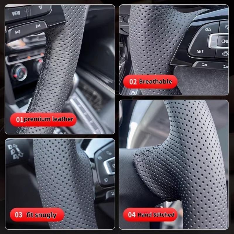 Husa Volan King Ranch Lariat Platinum XL XLT 2015-2017 cusută manual din piele microfibră Pentru Ford F-150