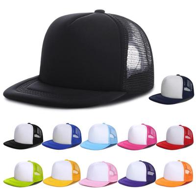 Men's Adjustable Flat Brim Baseball Cap - Breathable, Sun Protection for Spring/Summer, Parent-Child Style, Mesh Design for Hip-Hop and Street Dance.