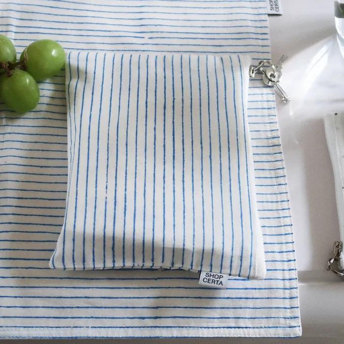 Classic Pouch_Pure Blue Stripe