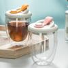 Leak-Proof Transparent Tumbler Cold/Heat Resistant Portable Water Cup Cute Glass Cup with Lid  Tea