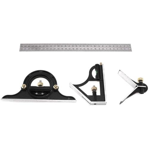 Woodworking Straight Edge, Right Angle Ruler - Adjustable Woodworking Ruler, Angle Measuring Tool, Adjustable Combination Right Angle Ruler for Woodwo